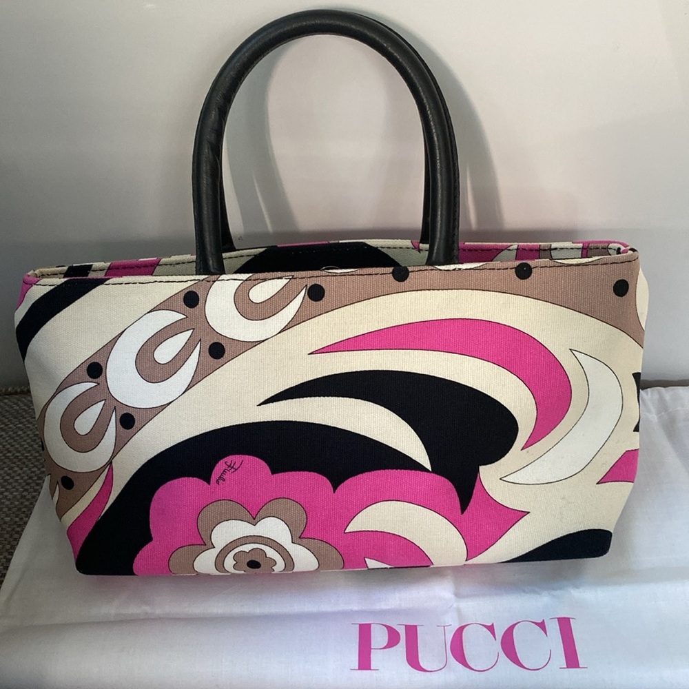 Vintage Emilio Pucci Fabric & Leather Bag